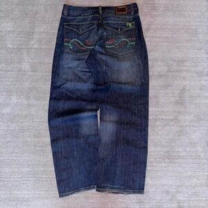 Coogi Jeans Rainbow Colors  y2k grunge emo Embroidery Dark Wash Denim SZ 38